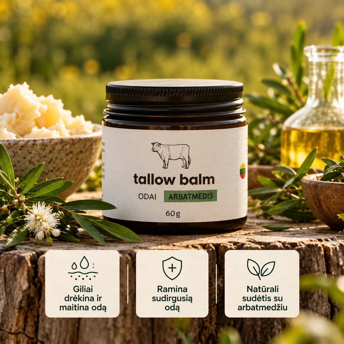 TallowSkin™ Grass-Fed Beef Tallow kremas
